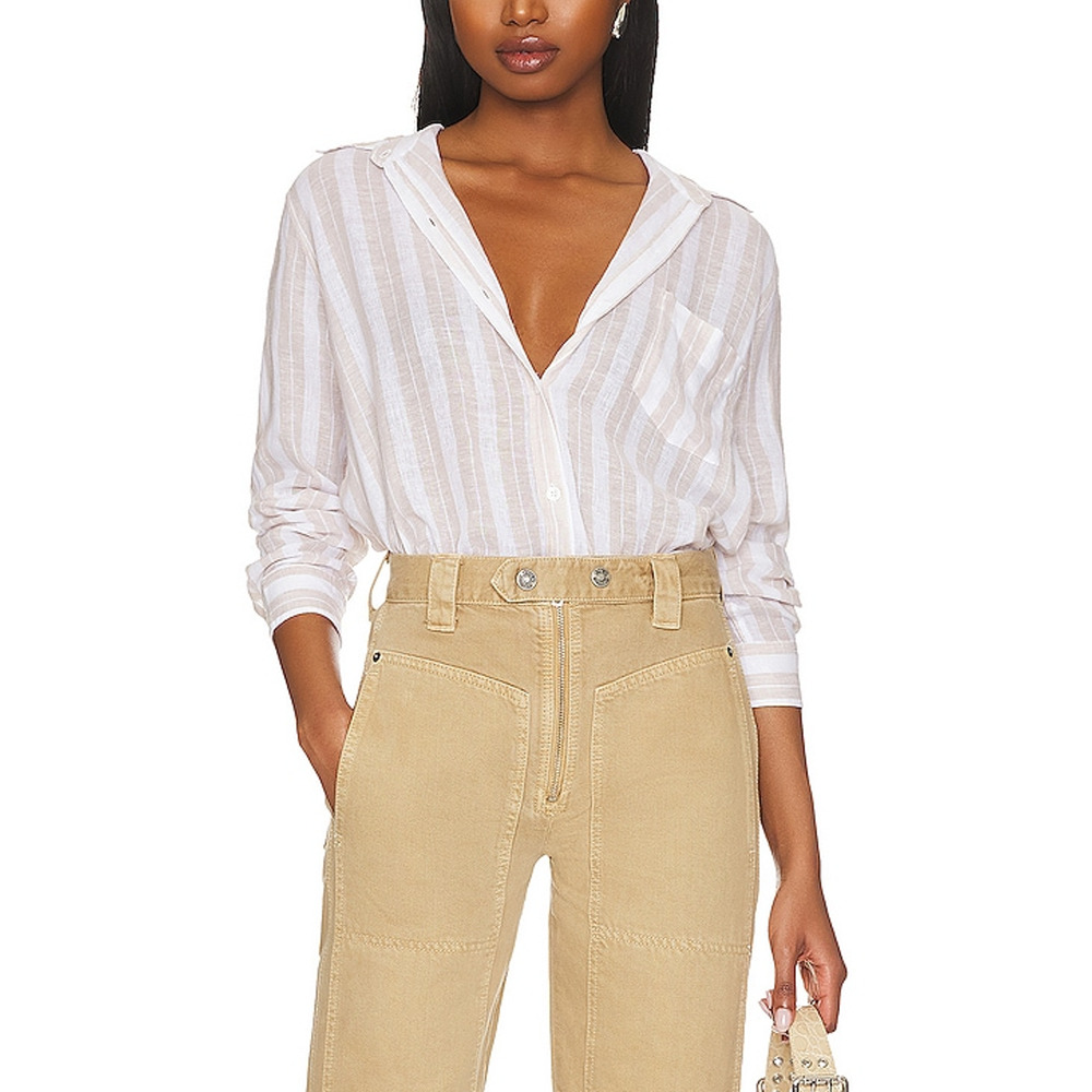 Rails 'Charli' White Button Up Linen Shirt Size XS